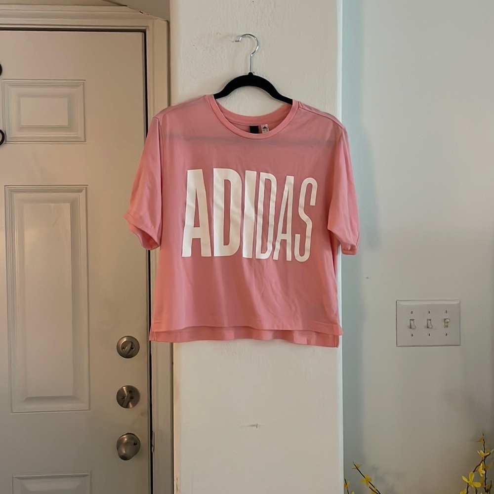 Adidas Pink Crop Top Size M